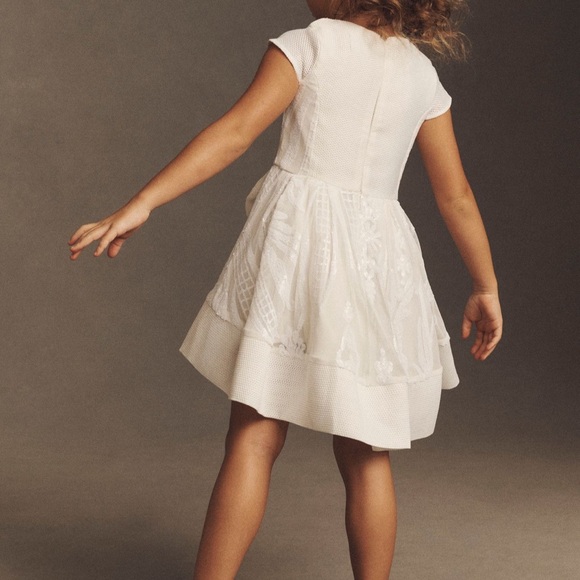 Bardot White A-Line Flutter Sleeve Wedding Dress - Picture 2 of 8